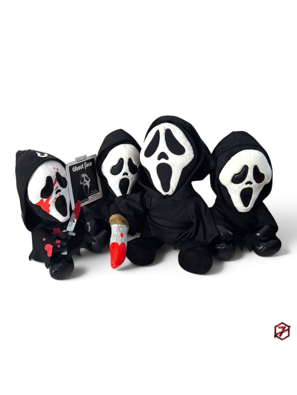 Ghost Face Plush Lot of 4 17” Spirit Halloween & 8” Kidrobot Phunny Scream